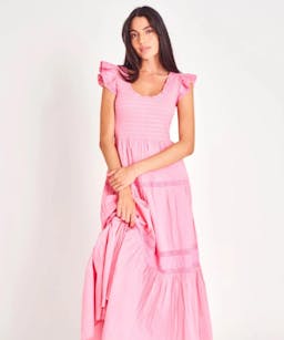 Love Shack Fancy Chessie Silk Maxi Dress